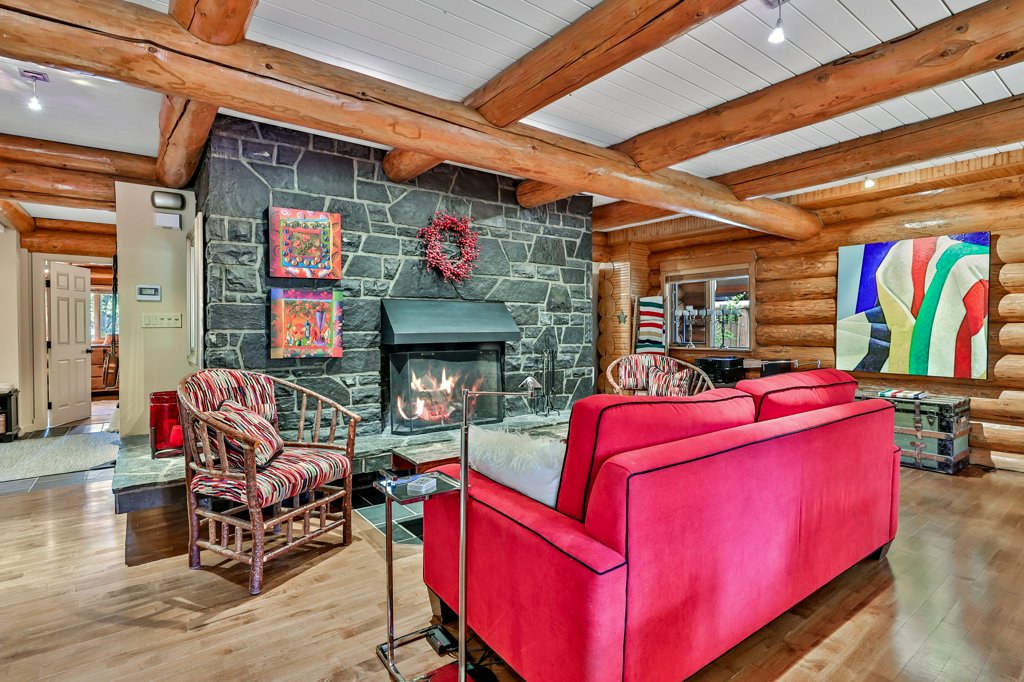 Canmore living room with fireplace