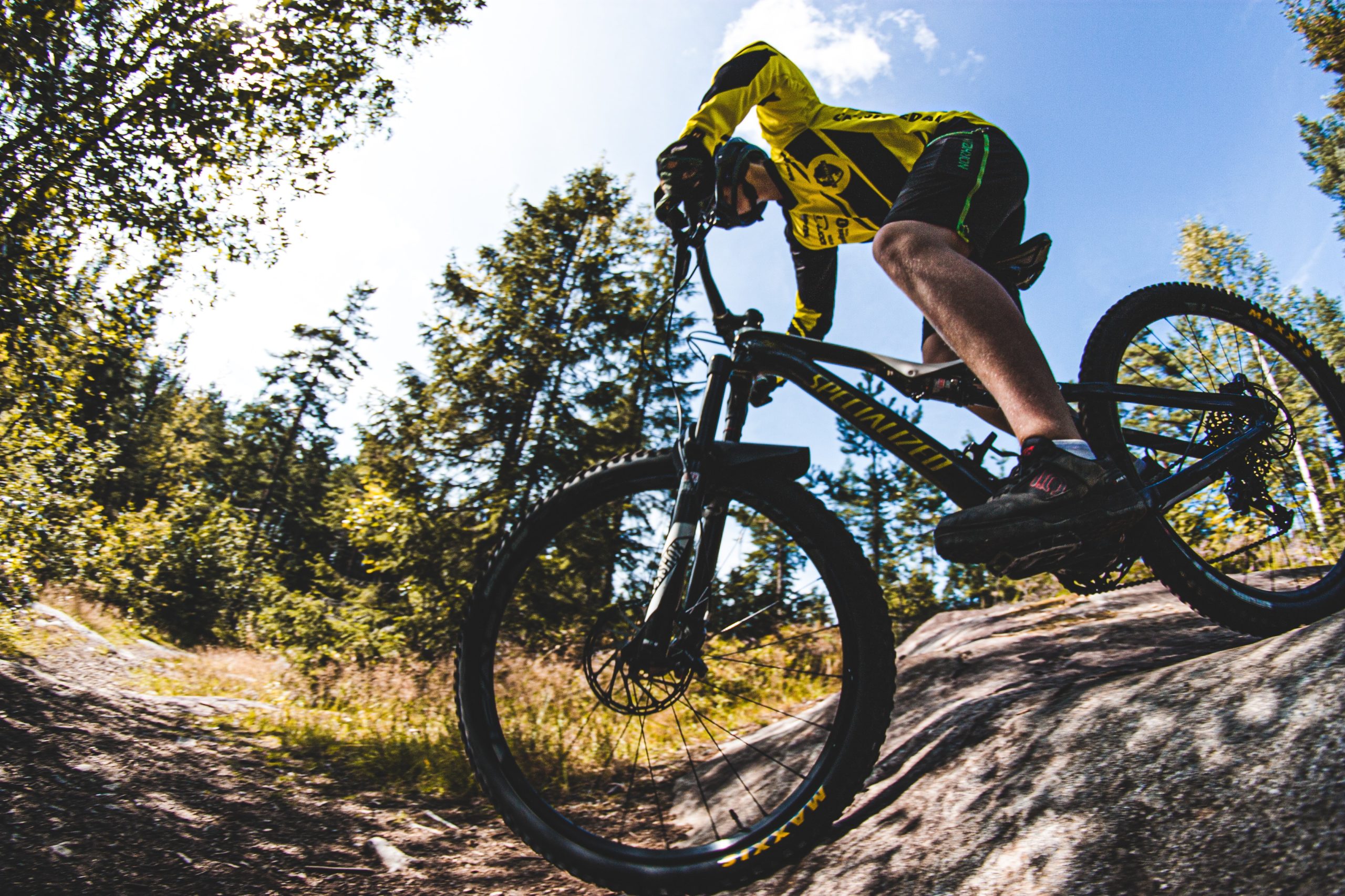 Canmore mountain biker on trail